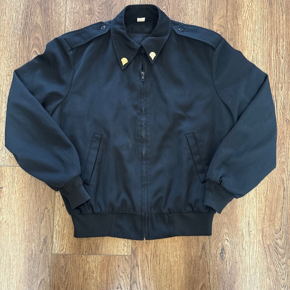 VTG 80s US Army Enlisted‎ Bomber Jacket Mens sz 40 Wool Coat Team Soldier Black
